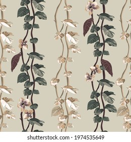 Tropical  palm leaves seamless pattern. Exotic jungle wallpaper.