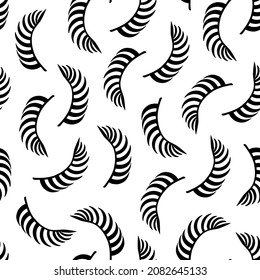 Las hojas de palmera tropicales son un patrón sin costura. Ilustración vectorial para impresión, fondos, cubiertas, embalaje, tarjetas de felicitación, carteles, pegatinas, textiles, diseño estacional. Aislado sobre fondo blanco.
