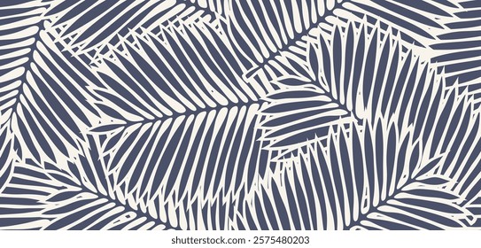 Tropical palm leaves seamless pattern. black abstract leaf tropical pattern background. floral pattern. leaves pattern.