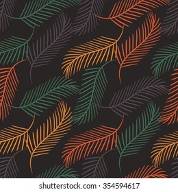 Tropical palm leaves seamless pattern 