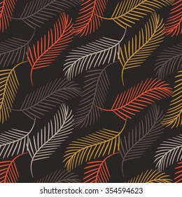 Tropical palm leaves seamless pattern 