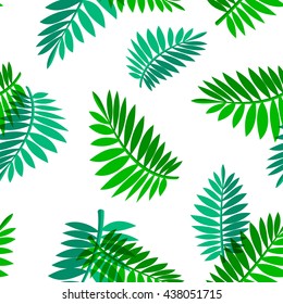 Tropical palm leaves seamless pattern. Summer time print tile. Nature illustration.