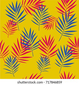 Tropical palm leaves seamless pattern. Modern trendy fashion design