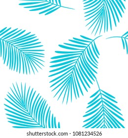 Tropical palm leaves seamless vector floral jungle pattern background. Exotic plant illustration. Summer nature print. Leaves of palm tree.