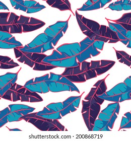 Tropical Palm leaves seamless vector pattern