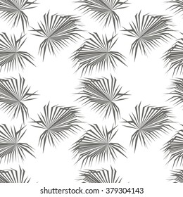 Tropical palm leaves seamless vector floral jungle pattern background