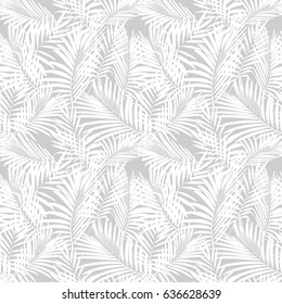 Tropical palm leaves seamless vector floral jungle pattern background.