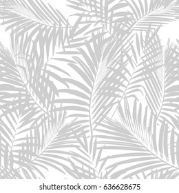 Tropical Palm Leaves Seamless Vector Floral Jungle Pattern Background.