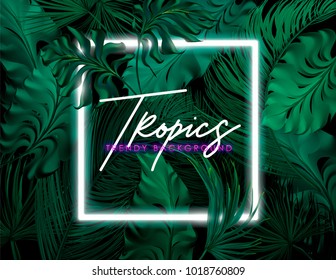 Tropical palm leaves set, drawn vector collection. Isolated on background. Decorative elements, botanical pattern. Trendy Card for invitation, greetings, sale promotion, wedding, banner...