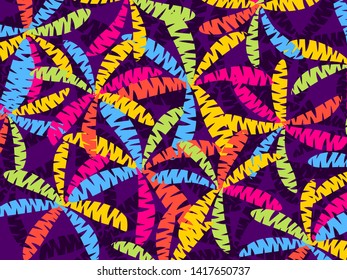 Tropical palm leaves typographical background. Multicolored palm trees. Vector illustration