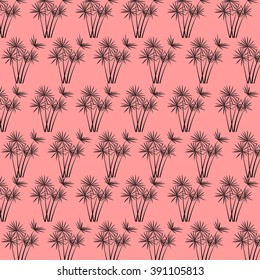 Tropical palm leaves vector background illustration vintage retro jungle pattern