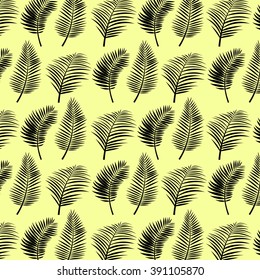 Tropical palm leaves vector background illustration vintage retro jungle pattern