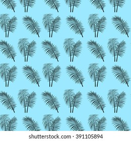 Tropical palm leaves vector background illustration vintage retro jungle pattern