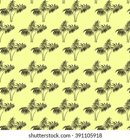 Tropical palm leaves vector background illustration vintage retro jungle pattern