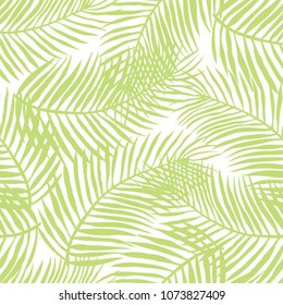 Tropical palm leaves, vector pattern background