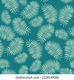 Tropical palm leaves vector seamless pattern design