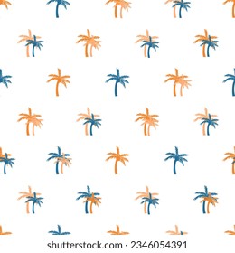 Tropical Palm Paradise Vibes Vector Seamless Pattern can be use for background and apparel design