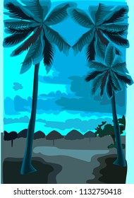 tropical palm sea