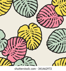 Tropical Palm seamless leaf pattern