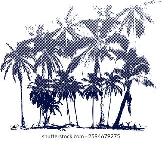 Tropical Palm Silhouette – Textured Beach Design and Modern Summer Style

