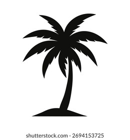tropical palm silhouette white background  