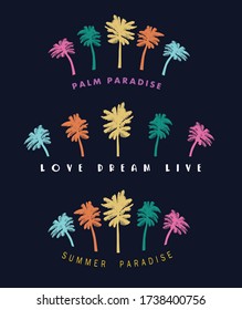 Tropical Palm Summer Paradise Slogan