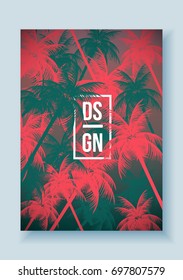 Tropical Palm Tree Background - Vector Illustration