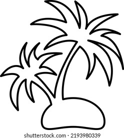 Tropical palm tree black silhouettes isolated on white background. Vecto
