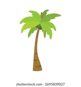 Tropical palm tree cartoon vector Icon.