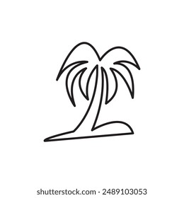 Icono plano de palmera tropical, ilustración lineal de Vector plano simple sobre fondo blanco..eps