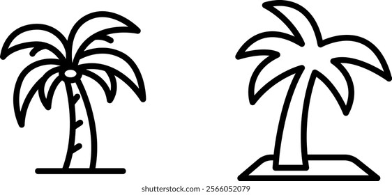 "Tropical Palm Tree Icon for Beach, Nature, and Vacation-Themed Designs"