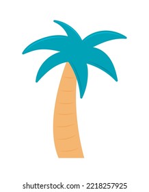tropical palm tree icon flat isolated