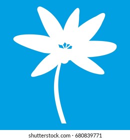 Tropical palm tree icon white isolated on blue background vector illustration