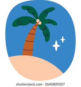 Ilustração de palmeira tropical em estilo plano