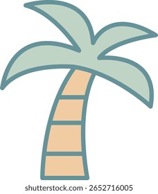 Tropical Palm Tree Illustration for Summer Concept