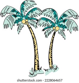Tropical Palm Tree Illustration Vector