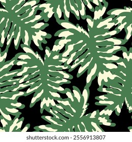 Tropical palm tree leaves hawaiian pattern