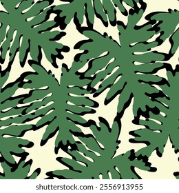 Tropical palm tree leaves hawaiian pattern