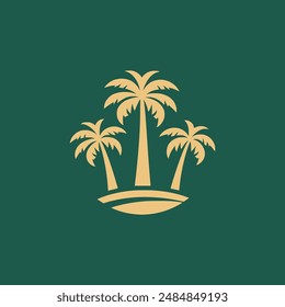 tropical palm tree logo vector illustration template design