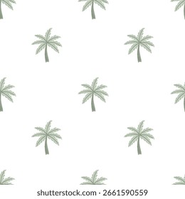 Arquivo de vetor de padrão costeiro de padrão de repetição tropical Palm Tree
