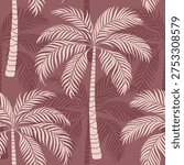 tropical palm tree seamless pattern Perfect for summer textiles, wallpaper, wrapping paper, fabric, and tropical themed surface design.