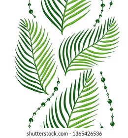 Tropical palm tree seamless pattern.