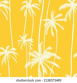 Tropical Palm Tree Seamless Pattern Hawaiian Floral Wallpaper. Fashion Fabric Design. Multicolored Vector Illustration.