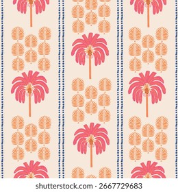 Patrón sin fisuras de palmeras tropicales - estilo boho geométrico