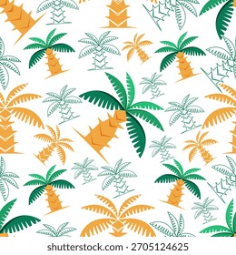 Diseño de patrón sin fisuras de palmera tropical