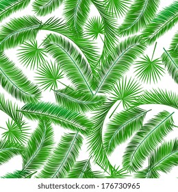 Tropical palm tree seampless pattern background template vector illustration