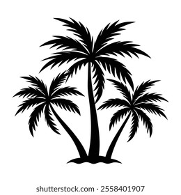 Tropical Palm Tree Silhouette Design for Nature-Themed Graphics, Beach Decor, and Summer Illustrations