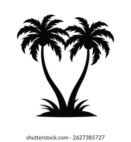 Tropical palm tree silhouette design vector illustration