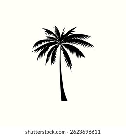 Tropical Palm Tree Silhouette, Summer Vacation, Beach Paradise