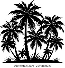 Tropical Palm Tree Silhouettes victor eps file 